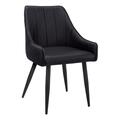 Daphnes Dinnette 33 in. Leather Look Dining Chair, Black - 2 Piece DA3593409